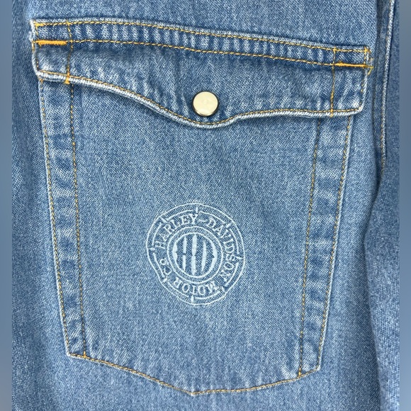 Authentic Harley Davidson Jean Button Down Shirt - Picture 4 of 6
